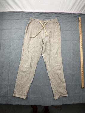 Berwich Pantalone Italiano Light Brown Linen Drawstring Trousers